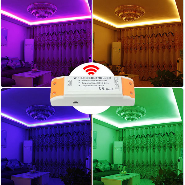 AC110/220V 660w Wifi wireless RGB color changing high voltage controller for high voltage AC110V 220V Waterproof IP67 LED tape lights